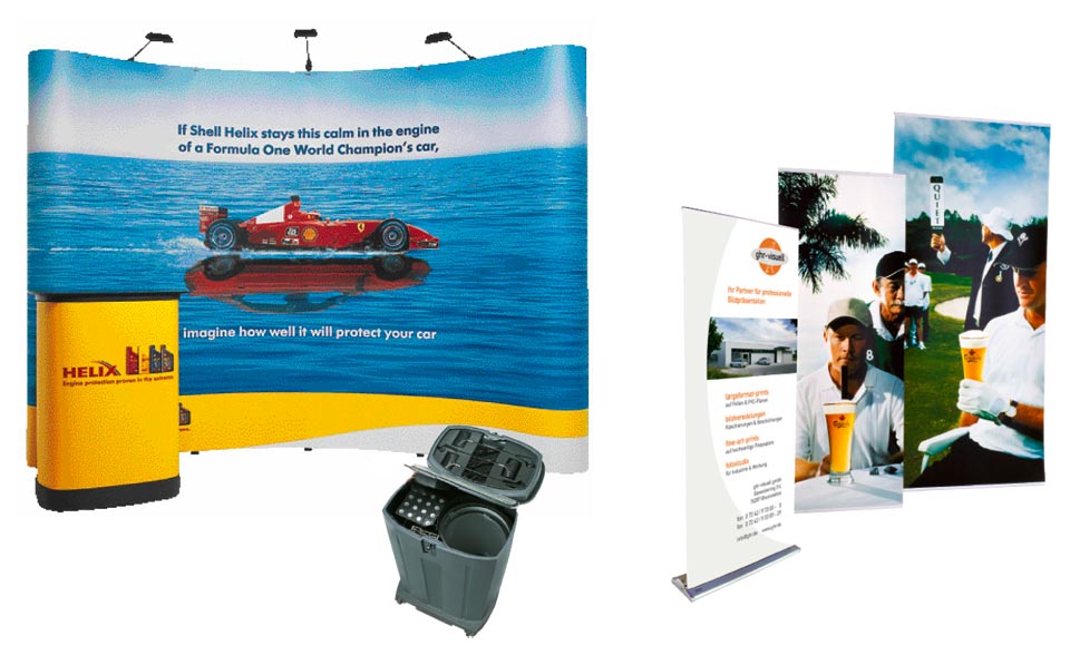 Displaysysteme, Roll-Ups, Faltwände